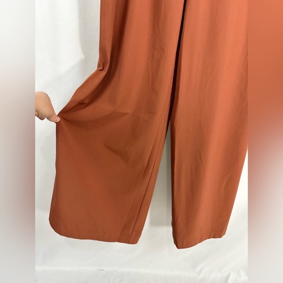 Athleta Women’s Passenger Wide Leg Jumpsuit with Ppckets- Rust Orange - Picture 3 of 11